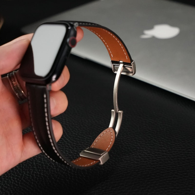 Magnetic Buckle Leather Strap