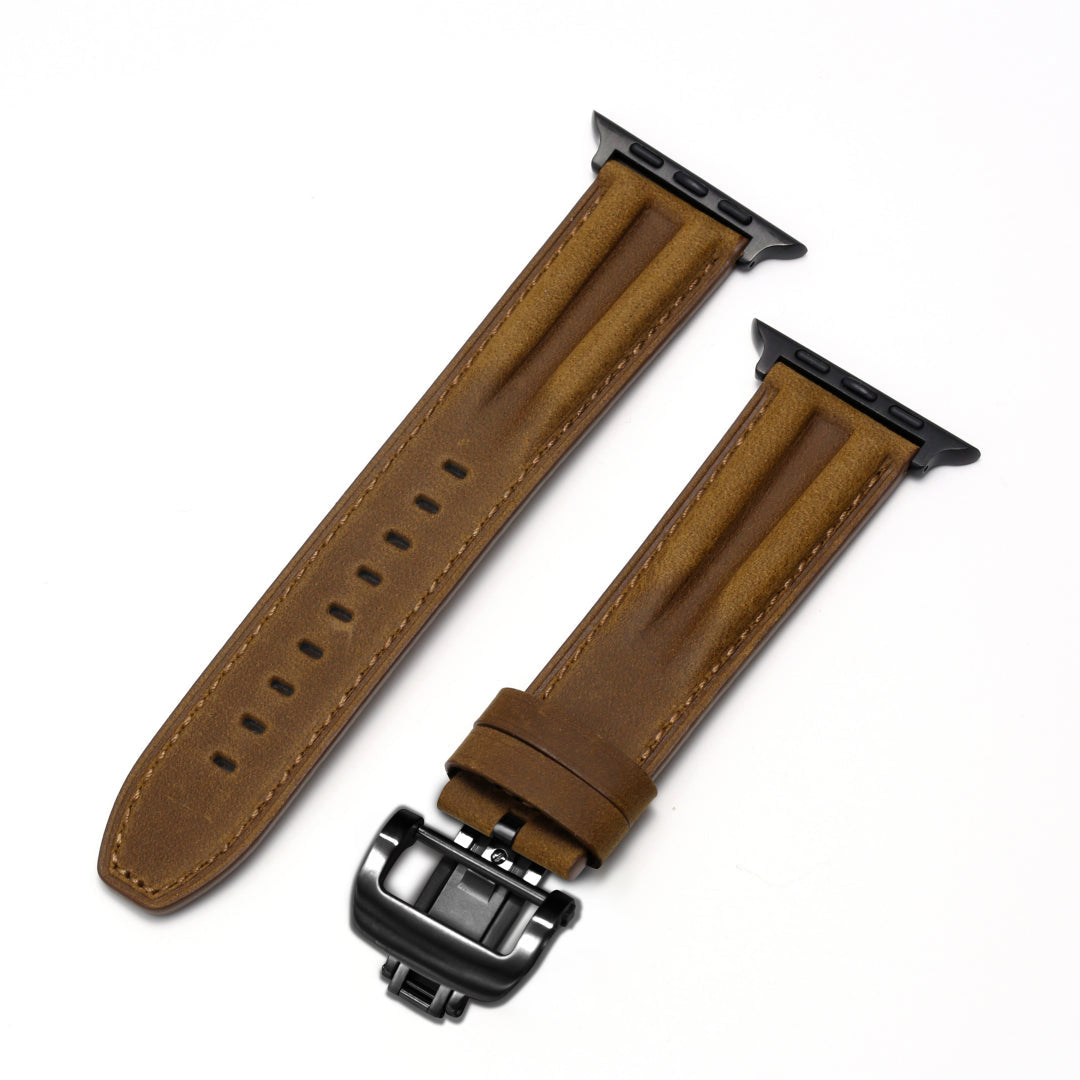 Luxury Butterfly Buckle Groove Leather Band