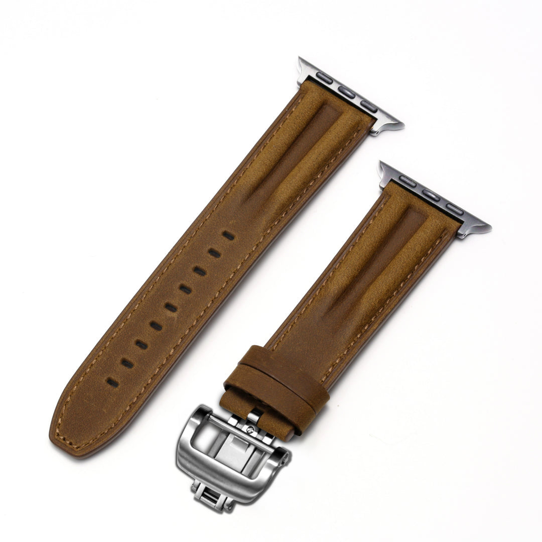 Luxury Butterfly Buckle Groove Leather Band