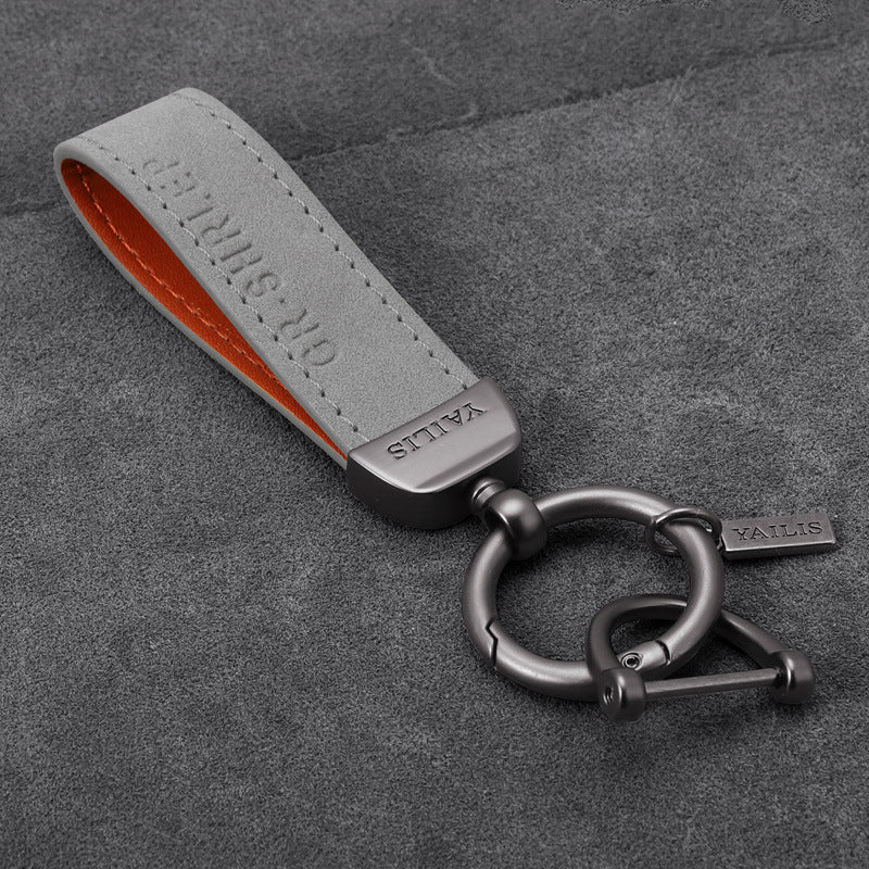 Suede Lanyard Metal Dinosaur Keychain