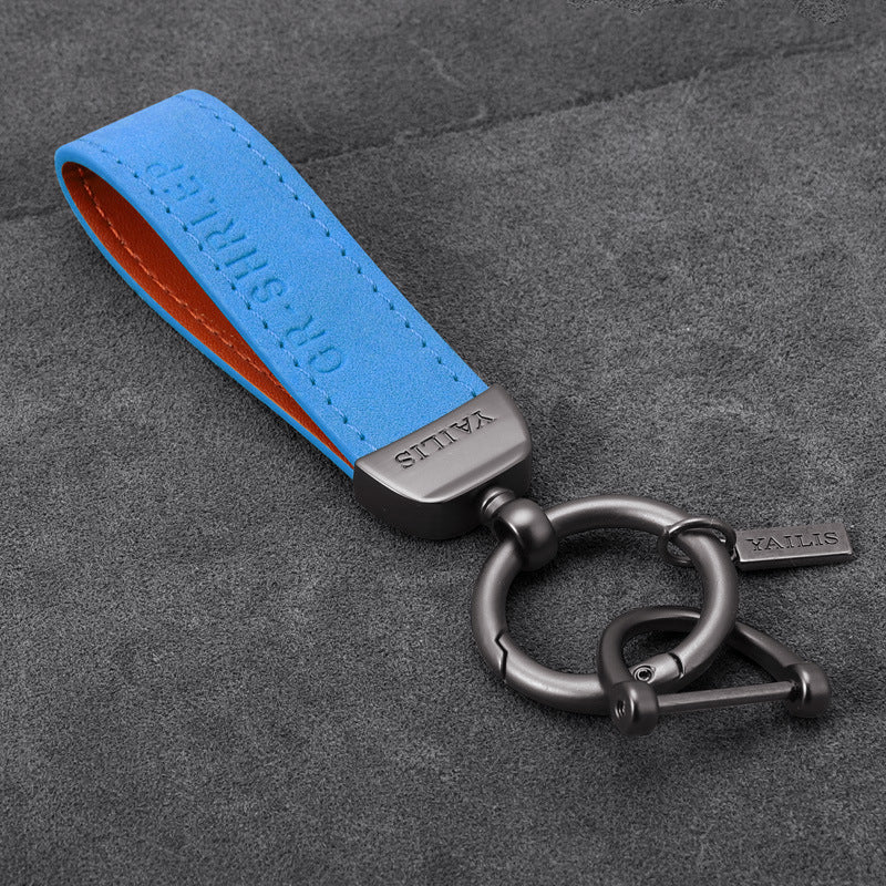 Suede Lanyard Metal Dinosaur Keychain
