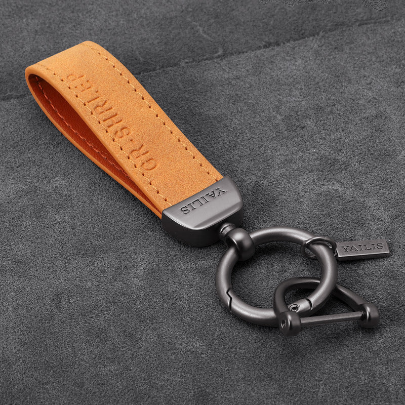 Suede Lanyard Metal Dinosaur Keychain