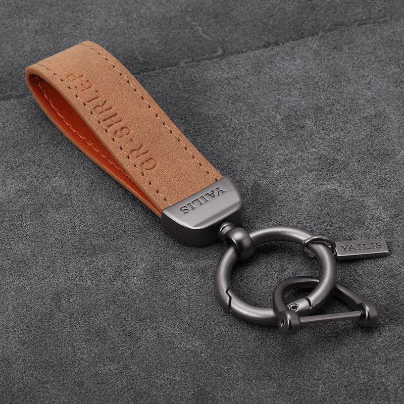 Suede Lanyard Metal Dinosaur Keychain