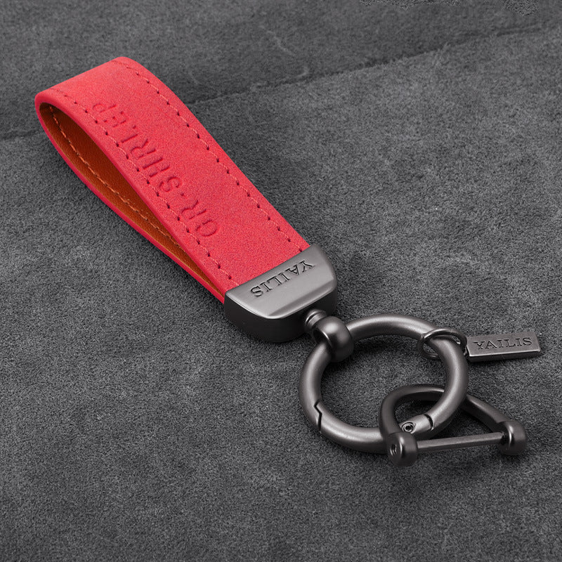 Suede Lanyard Metal Dinosaur Keychain
