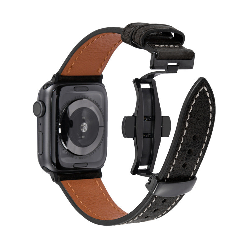 Leather Butterfly Buckle Strap