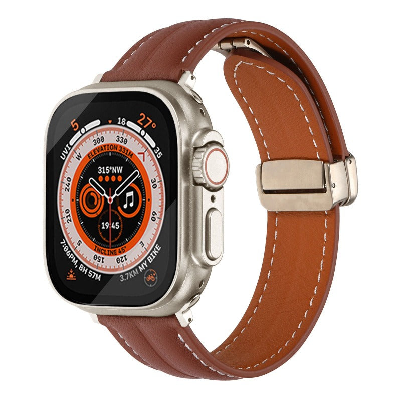 Magnetic Buckle Leather Strap