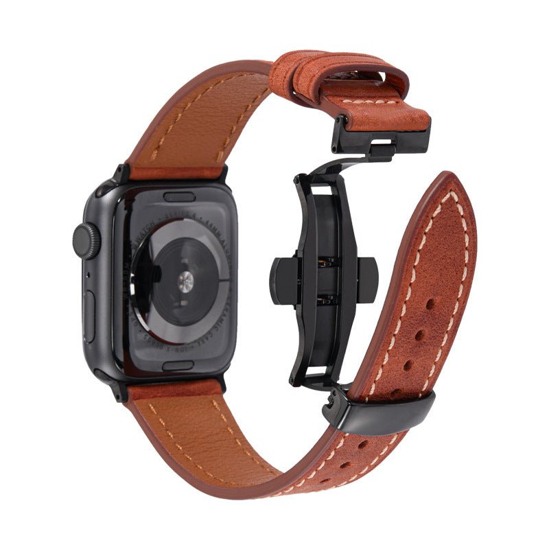 Leather Butterfly Buckle Strap