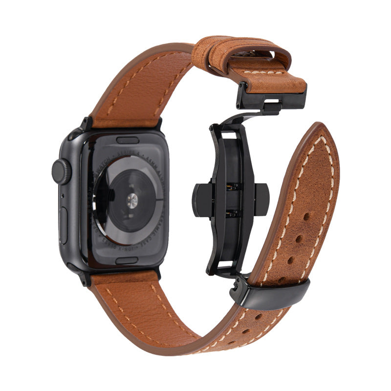 Leather Butterfly Buckle Strap