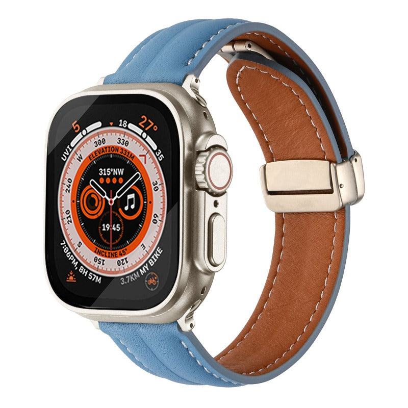Magnetic Buckle Leather Strap