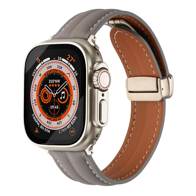 Magnetic Buckle Leather Strap