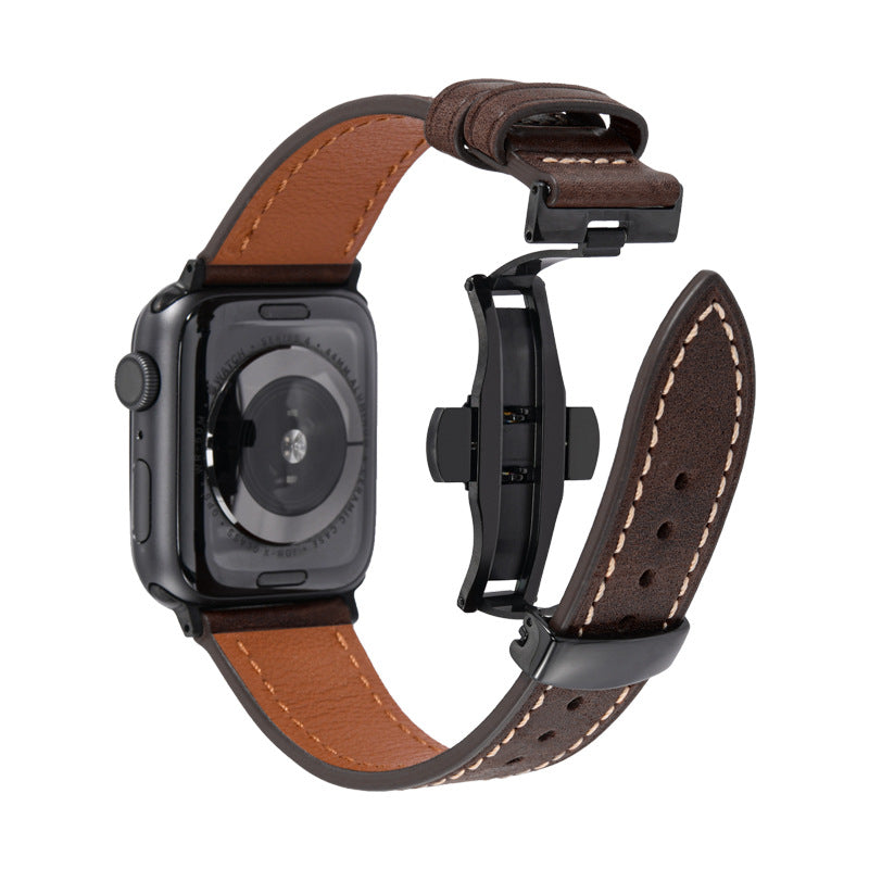 Leather Butterfly Buckle Strap
