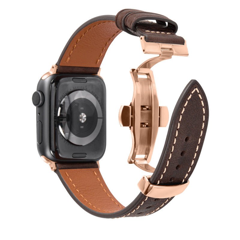 Leather Butterfly Buckle Strap