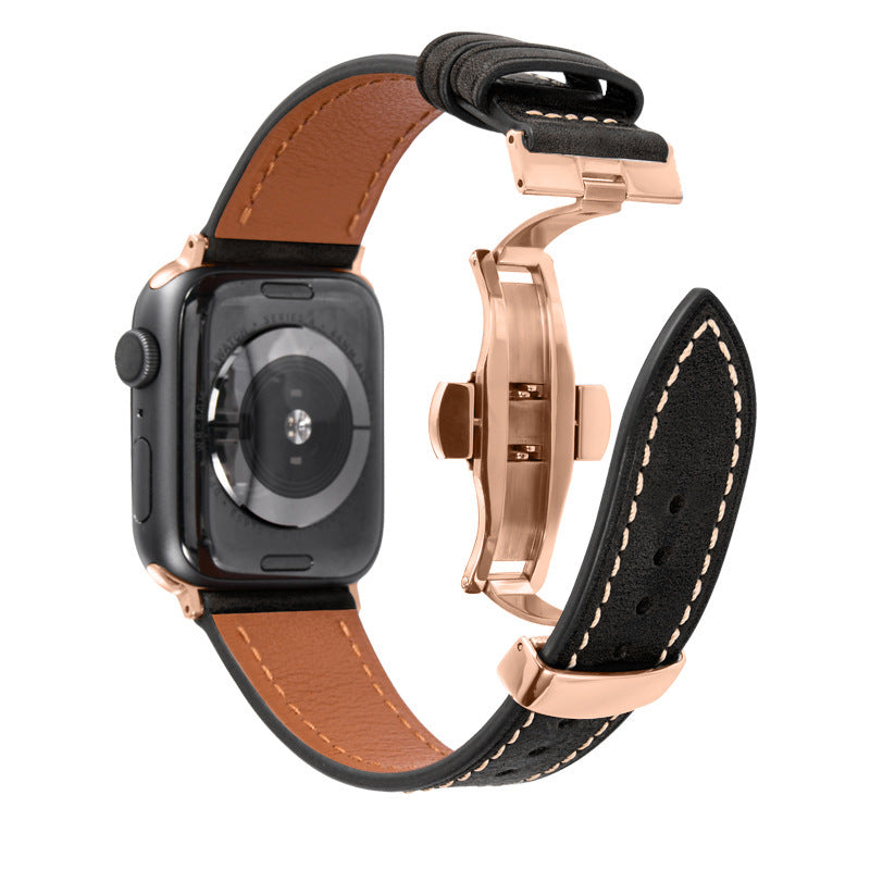 Leather Butterfly Buckle Strap