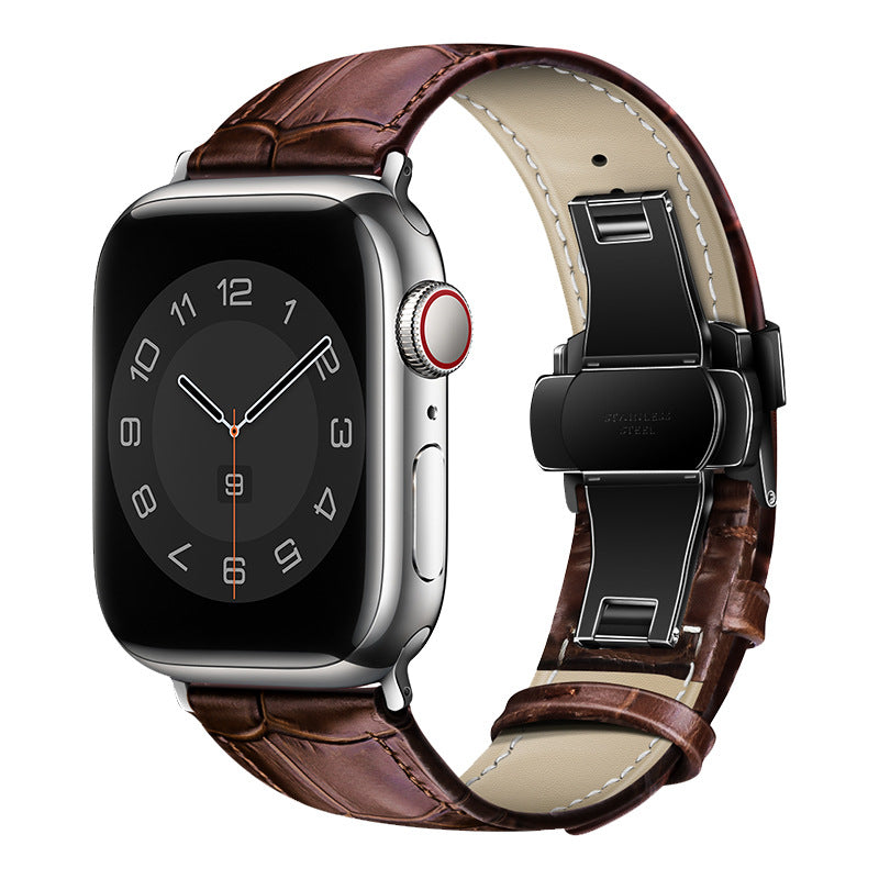 Bamboo Leather Butterfly Buckle Band