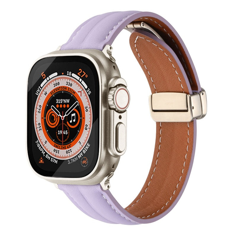Magnetic Buckle Leather Strap