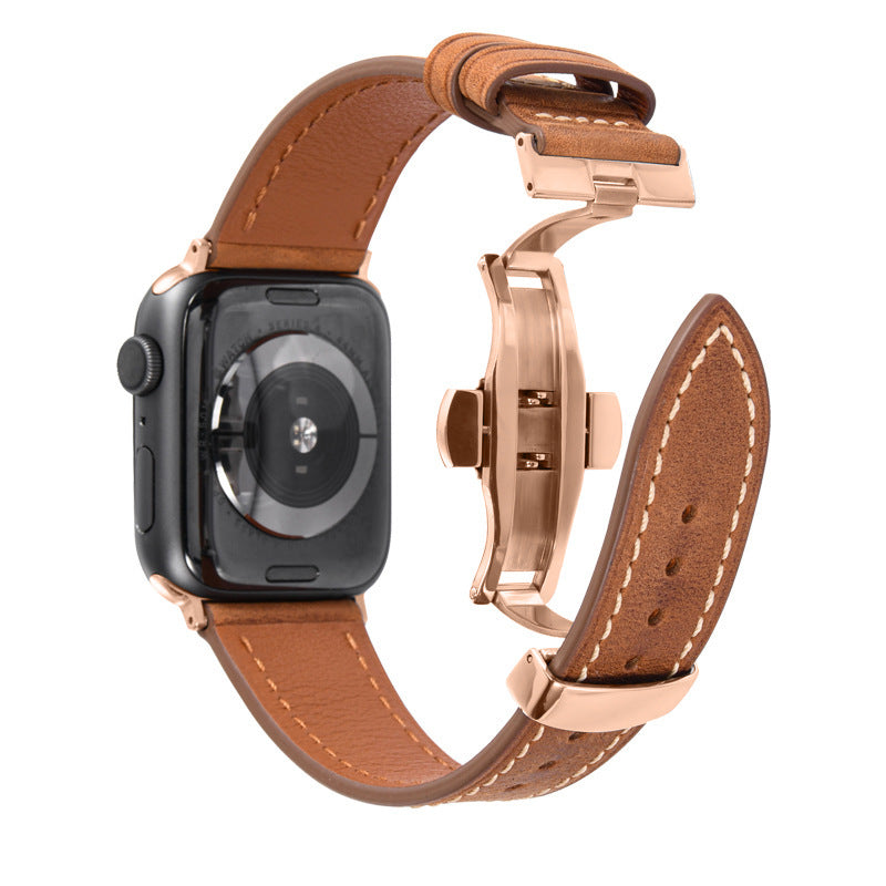 Leather Butterfly Buckle Strap