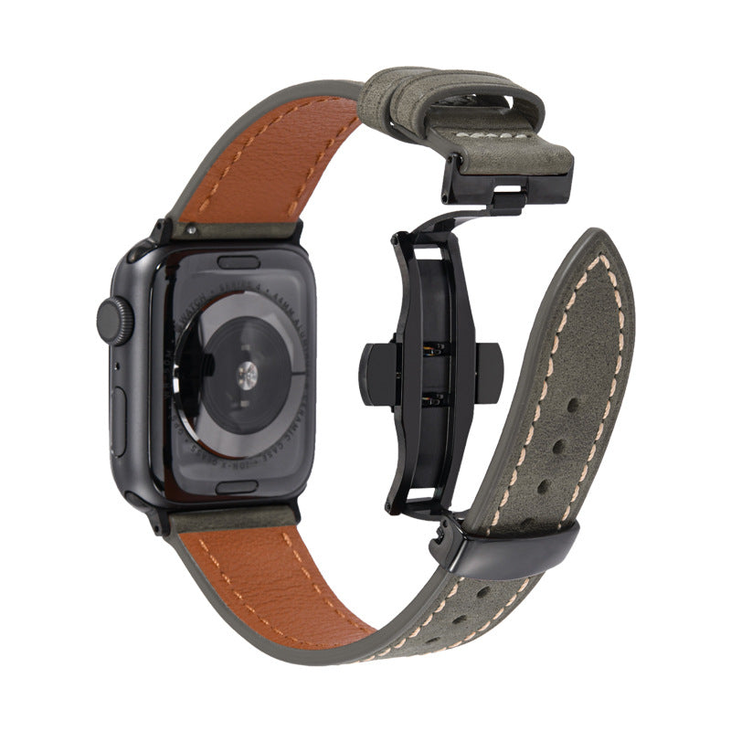 Leather Butterfly Buckle Strap
