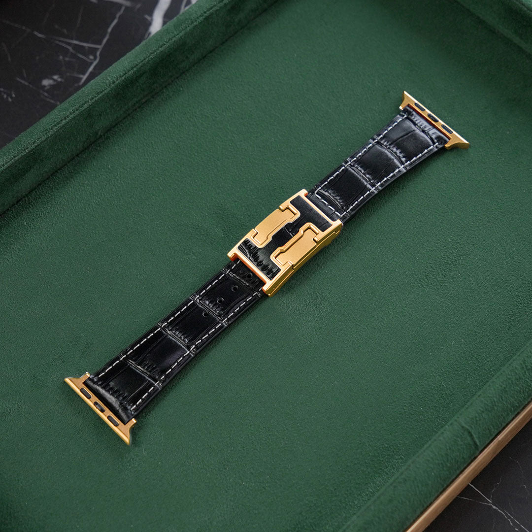 Nile Croc Leather Band L2 For Apple Watch