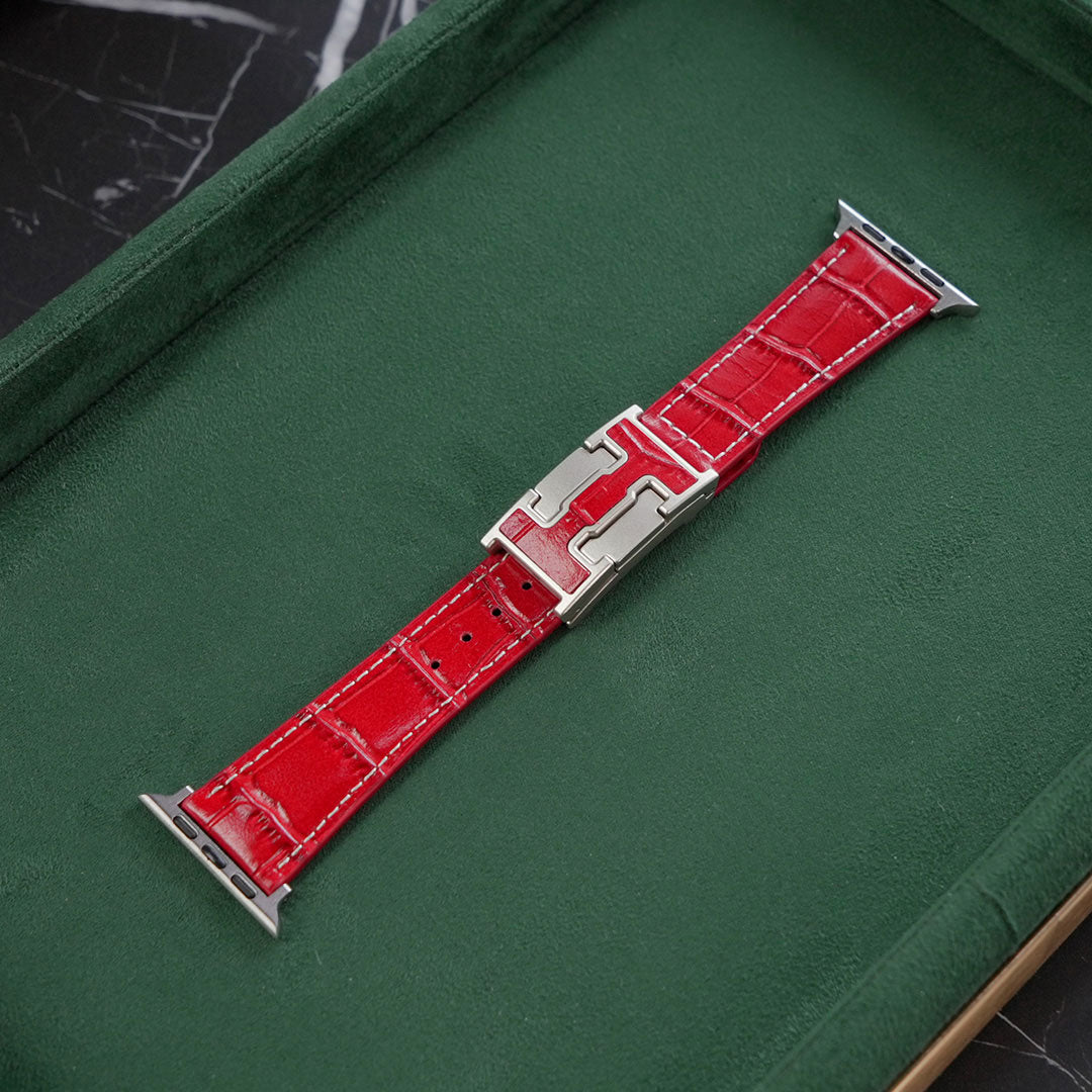 Nile Croc Leather Band L2 For Apple Watch