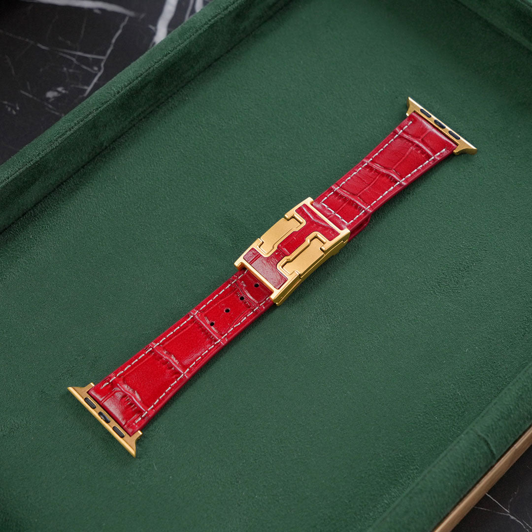 Nile Croc Leather Band L2 For Apple Watch