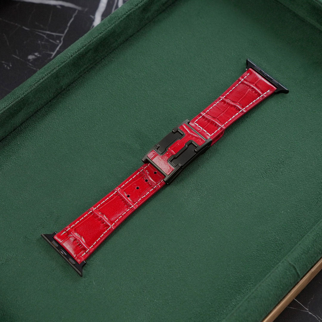 Nile Croc Leather Band L2 For Apple Watch