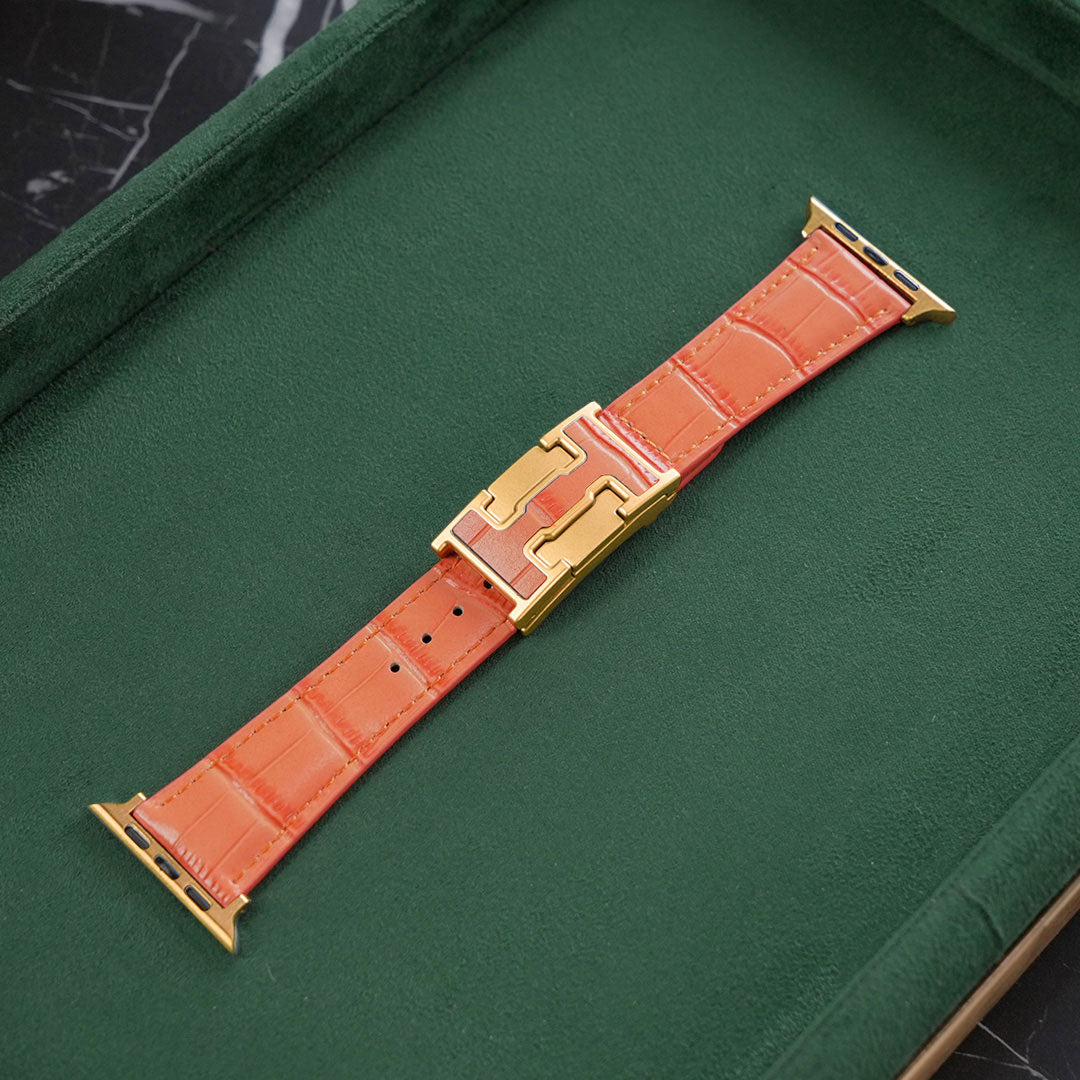 Nile Croc Leather Band L2 For Apple Watch