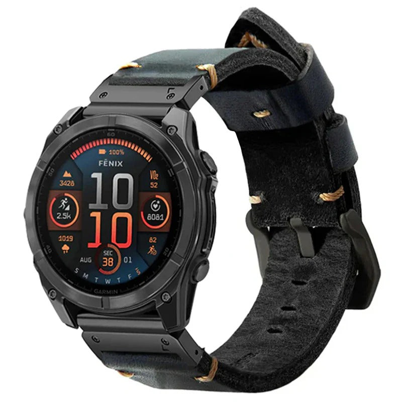 Leather Strap R02 for Garmin Watch