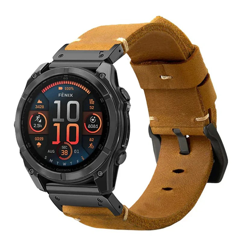 Leather Strap R02 for Garmin Watch