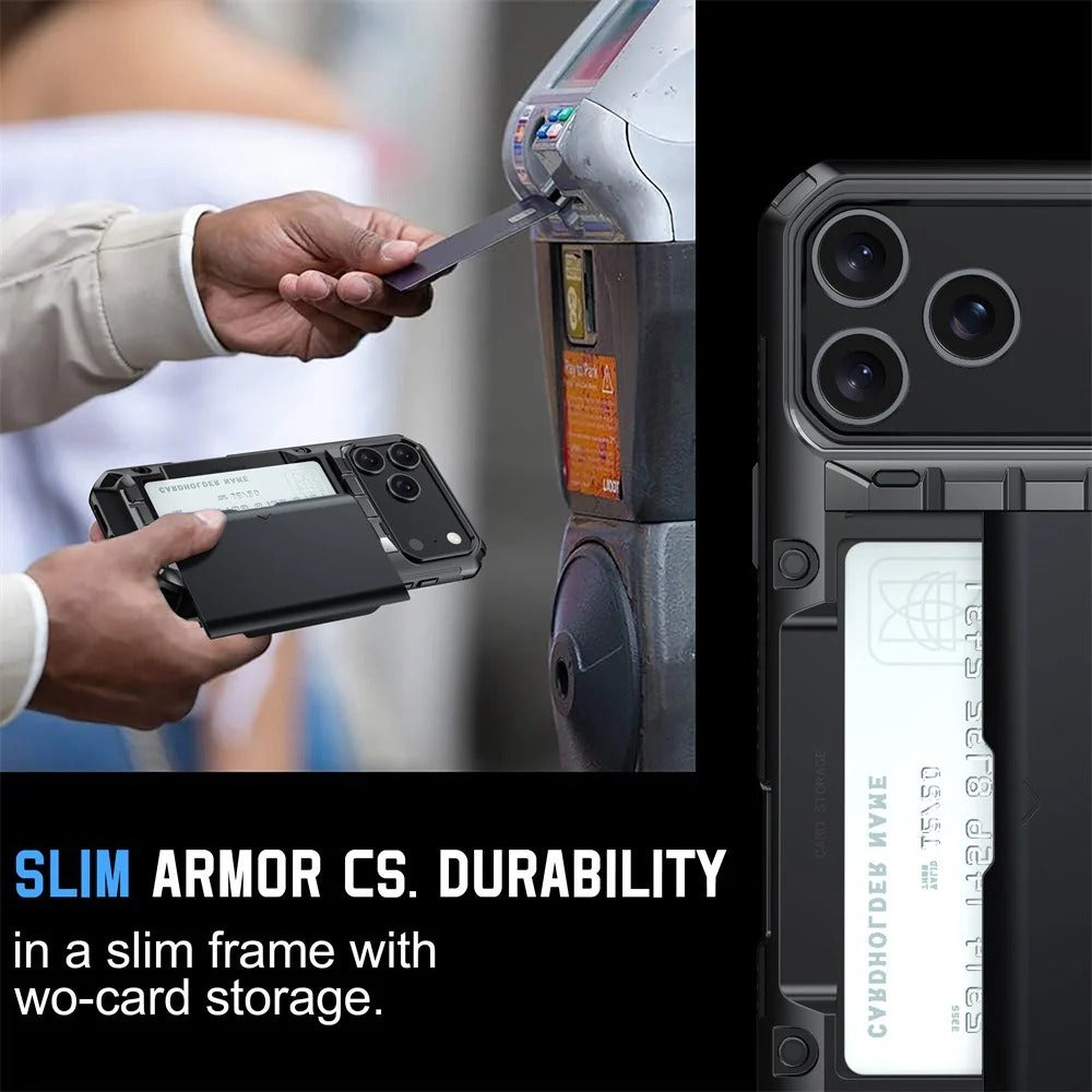 Slider Card Holder Case For iPhone
