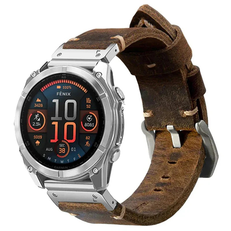 Leather Strap R02 for Garmin Watch