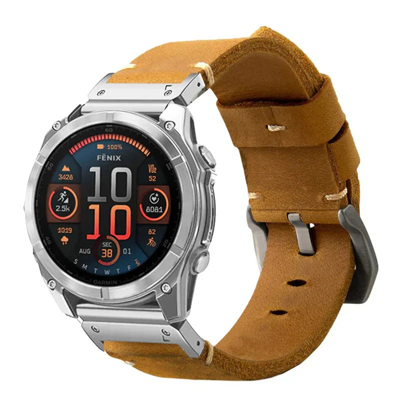 Leather Strap R02 for Garmin Watch