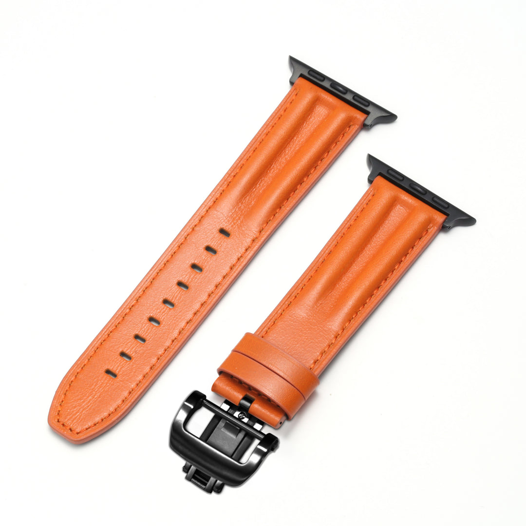 Luxury Butterfly Buckle Groove Leather Band