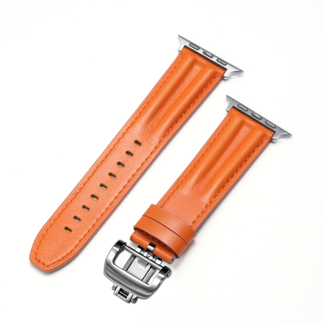 Luxury Butterfly Buckle Groove Leather Band