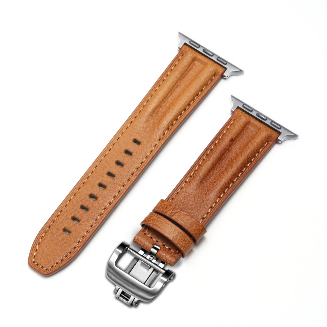 Luxury Butterfly Buckle Groove Leather Band