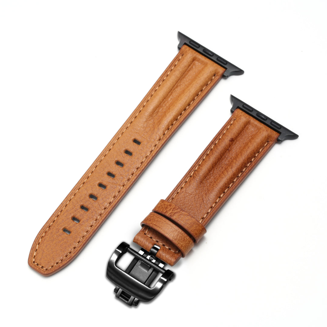 Luxury Butterfly Buckle Groove Leather Band