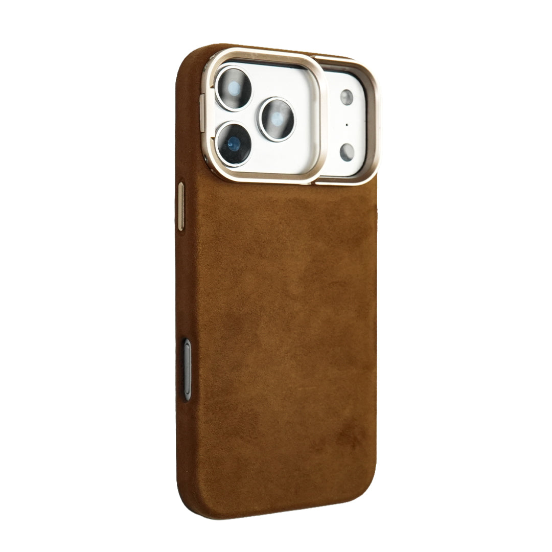 Cozy Suede Magsafe Lens Stand iPhone Case