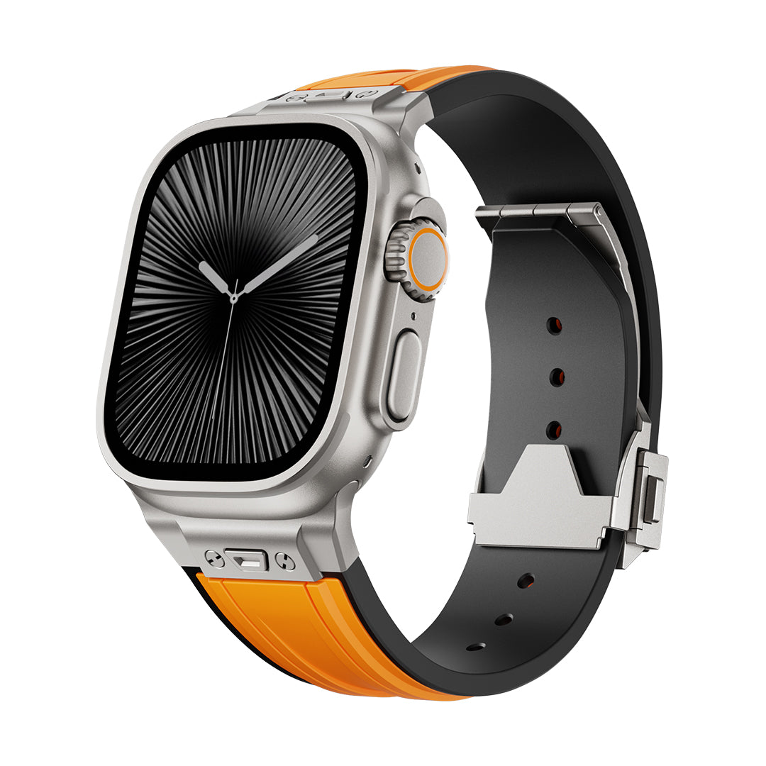 #Color_Orange Band-Silver Buckle