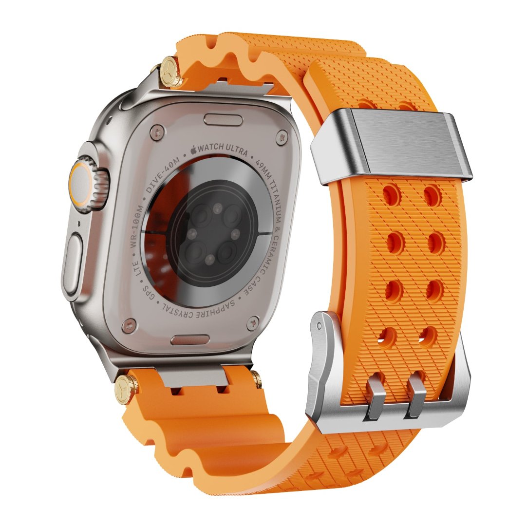 #Color_Silver Buckle-Orange Band