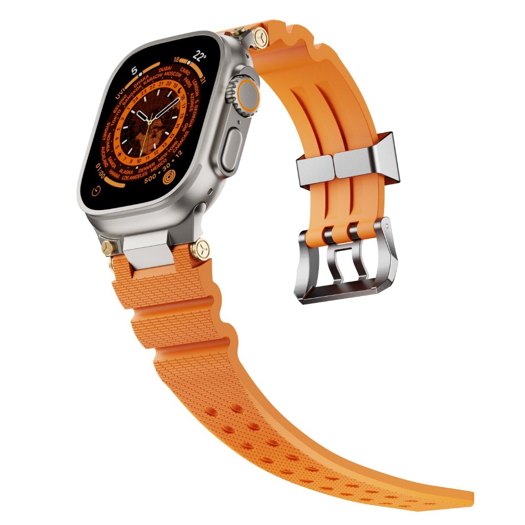 #Color_Silver Buckle-Orange Band