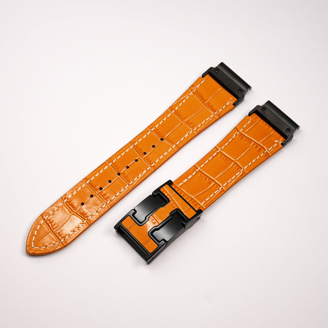 Exotic Nile Croc Leather Band for Garmin Watch