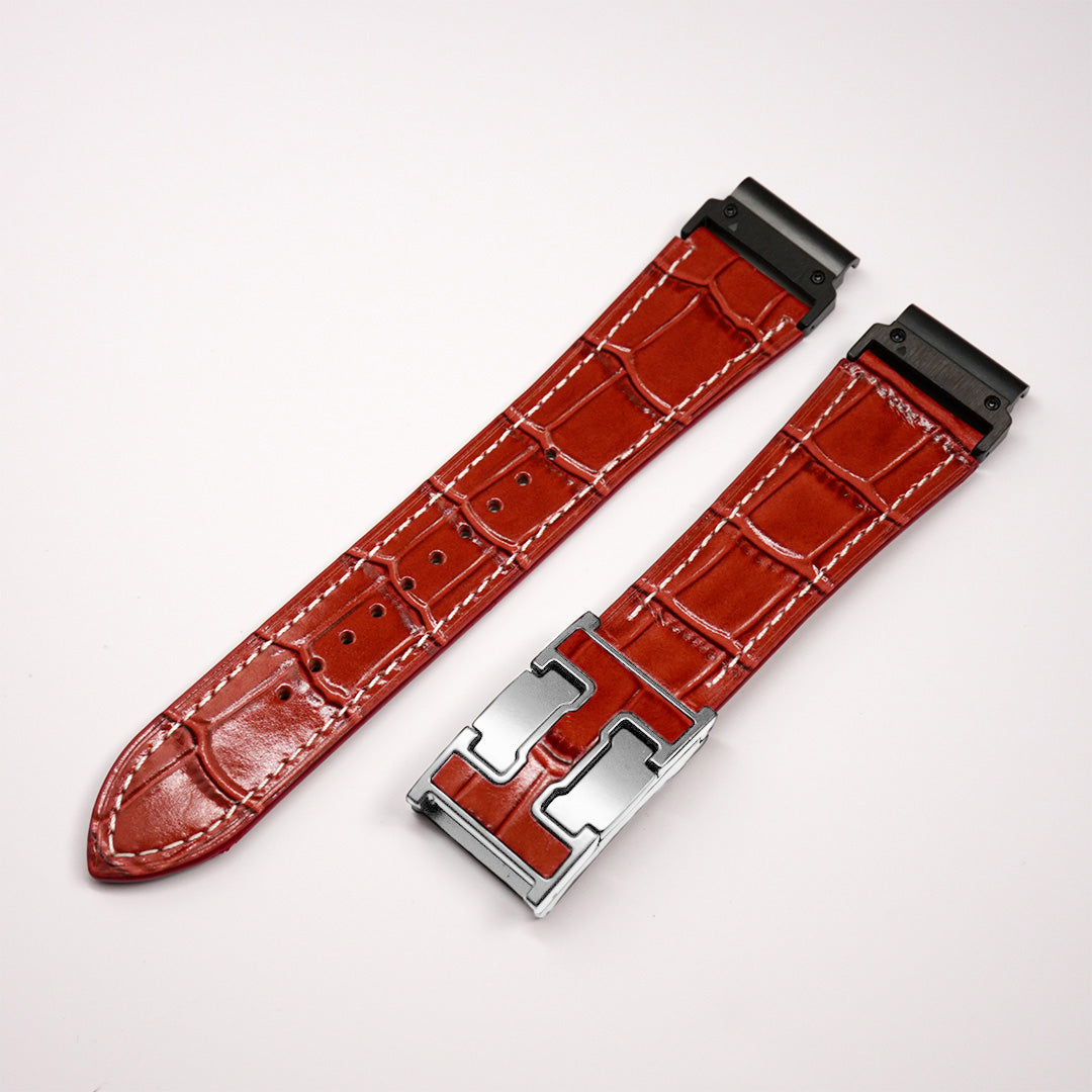 Exotic Nile Croc Leather Band for Garmin Watch