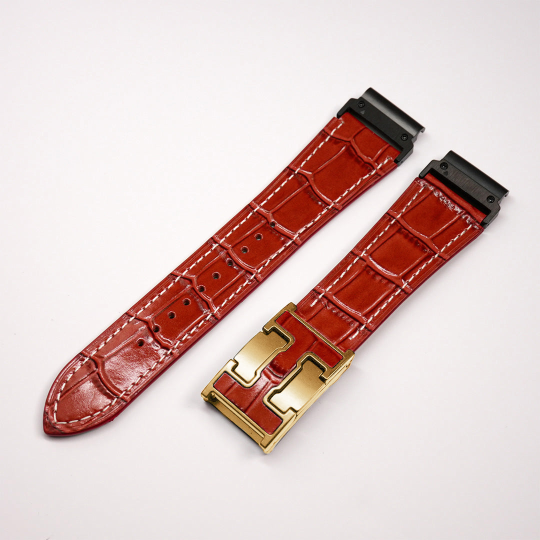 Exotic Nile Croc Leather Band for Garmin Watch