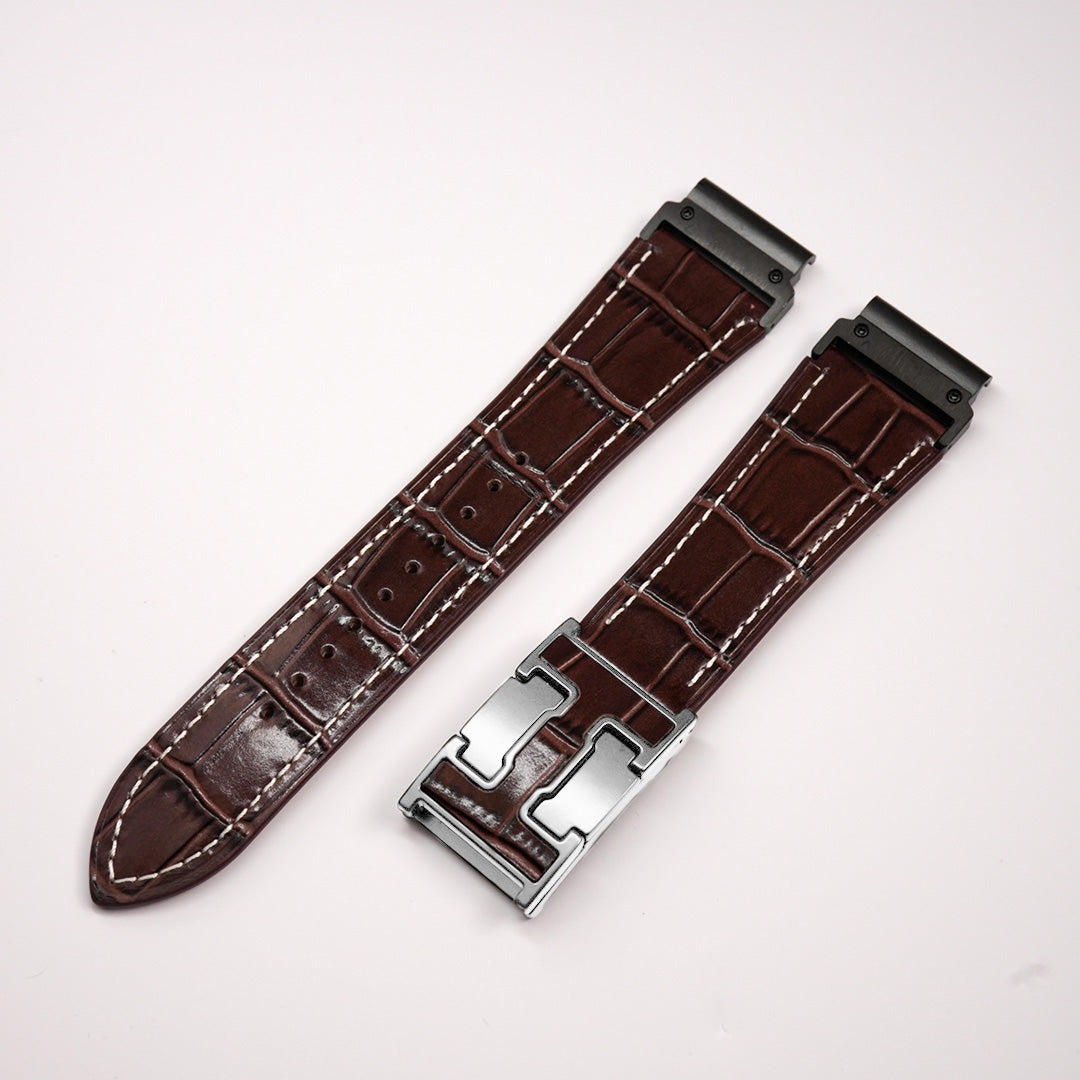 Exotic Nile Croc Leather Band for Garmin Watch