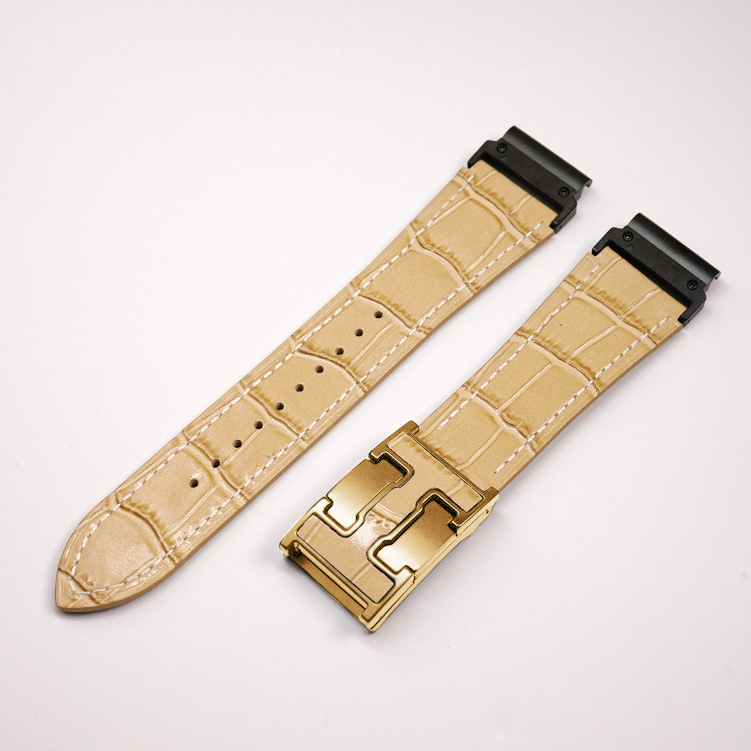 Exotic Nile Croc Leather Band for Garmin Watch