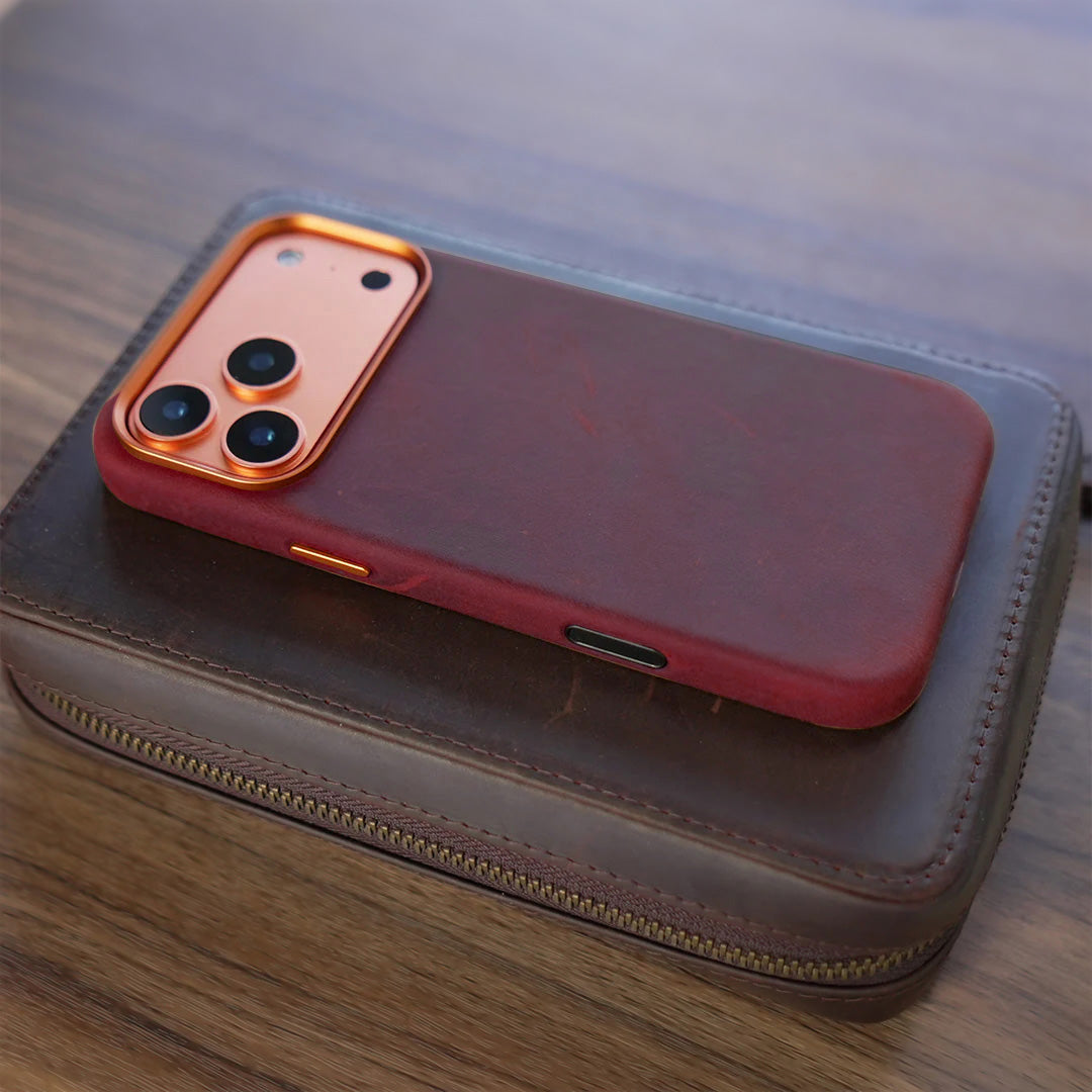 Distressed Leather MagSafe Case for iPhone