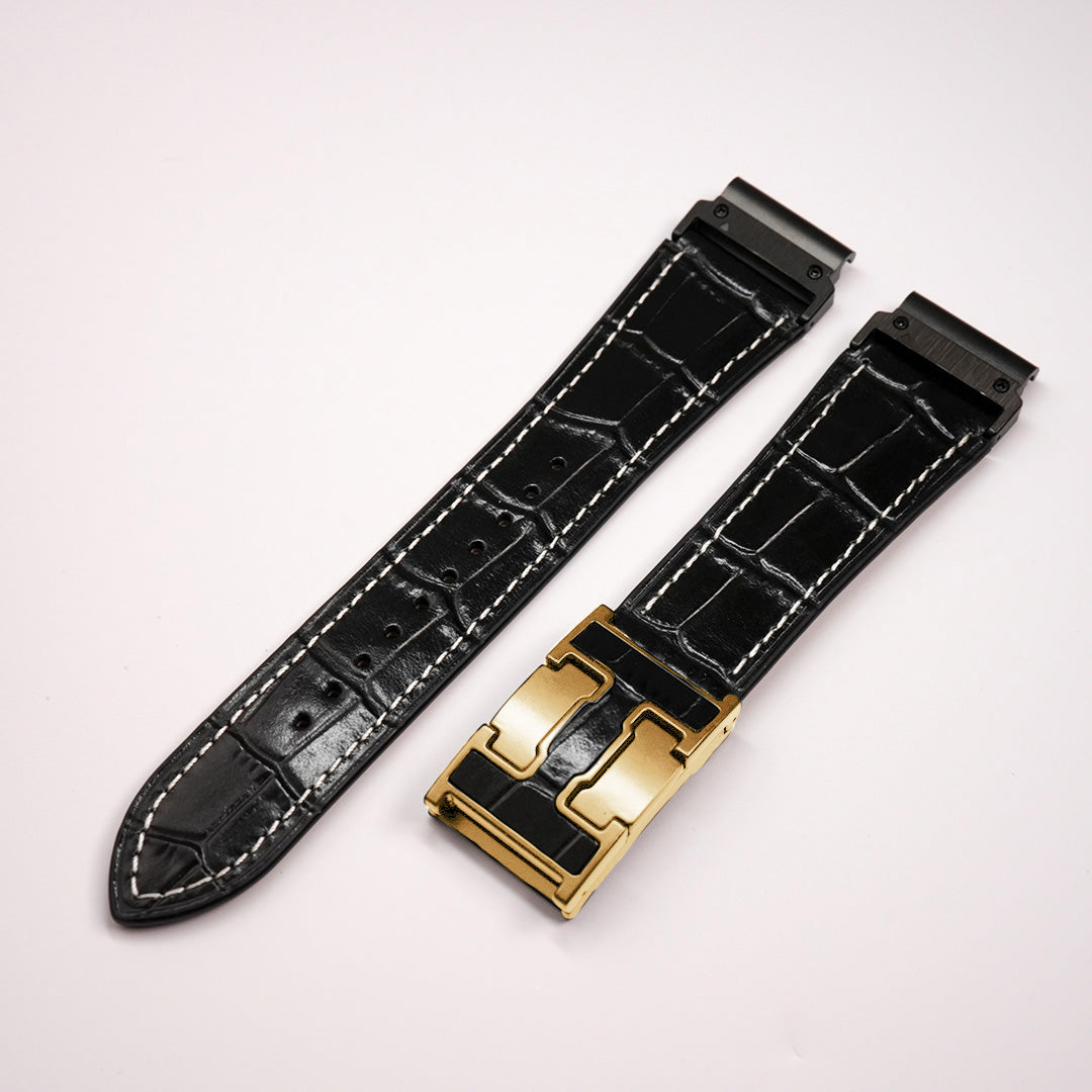 Exotic Nile Croc Leather Band for Garmin Watch