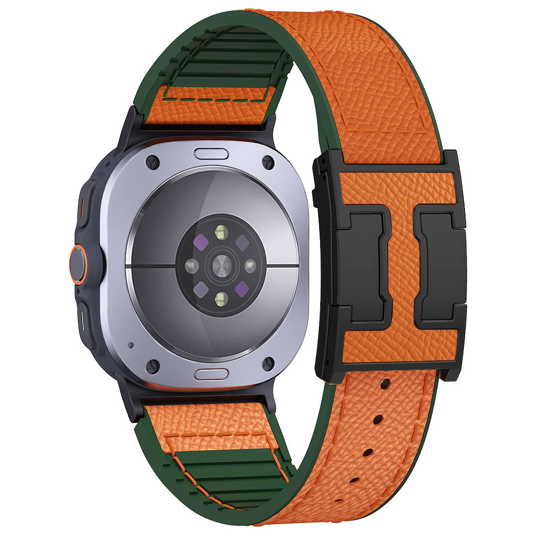Leather & Silicone Dragon Pattern Band For Samsung Galaxy Watch Ultra
