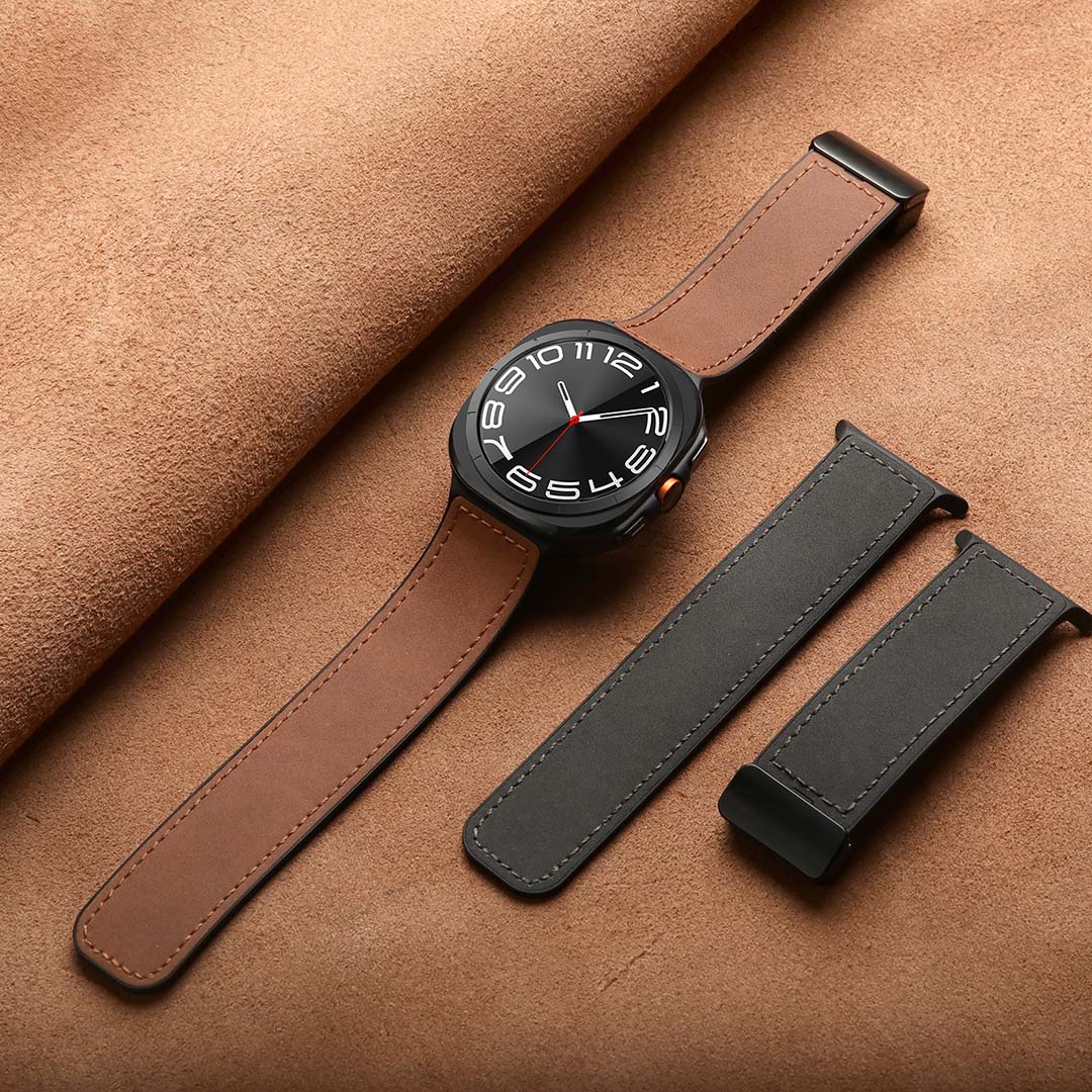 Magnetic Leather & Silicone Band for Samsung Galaxy Watch Ultra