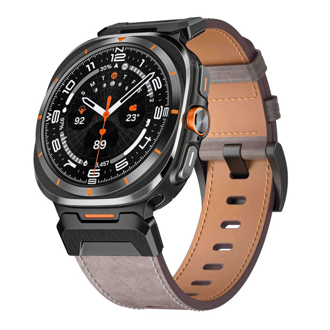 Leather strap galaxy watch best sale