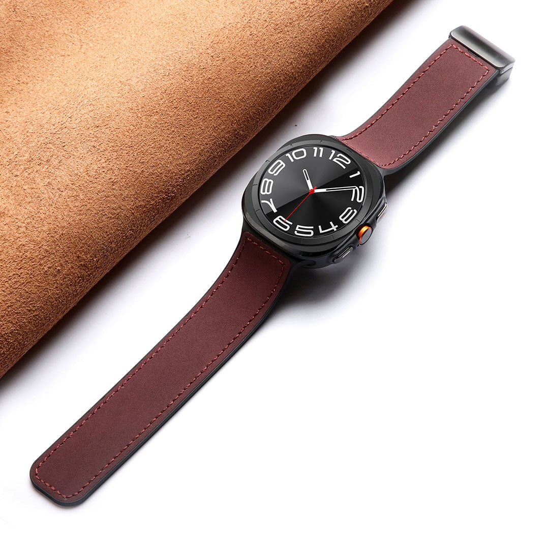 Magnetic Leather & Silicone Band for Samsung Galaxy Watch Ultra